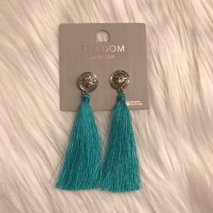 Topshop Jewelry - Topshop Coin Tassel Earrings in Blue Topshop Jewelry - Topshop Coin Tassel Earrings in Blue